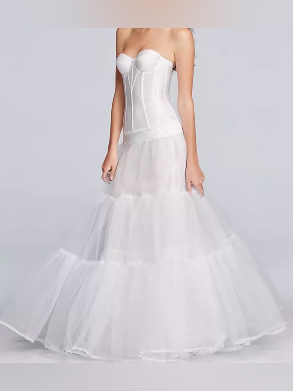David’s Bridal Ball Gown Petticoat Crinoline Slip White Size L NWT